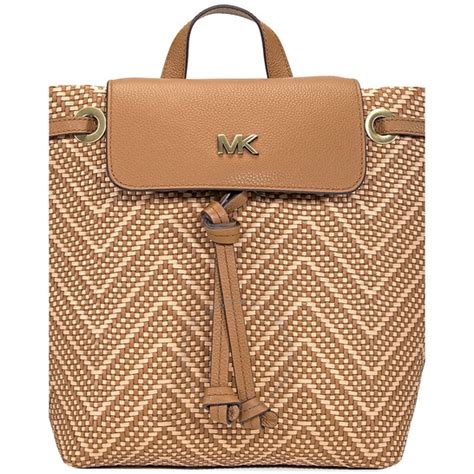 Michael Kors Junie Medium Woven Leather Backpack 